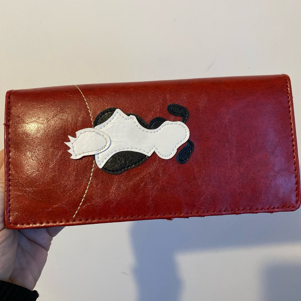 Lavishy Red Leather Dog Vegan Wallet - Picture 4 of 8